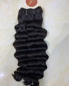 Extensiones de Cabello Humano Virgen Vietnamita al por Mayor, Ondulado Profundo, Doble Trama, 100% Natural Sin Procesar, Color Negro - Product Image 4