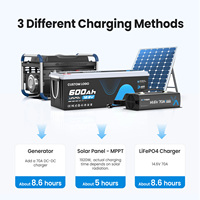 Batería de LiFePO4 de 12V 600Ah para Aire Acondicionado, Batería Bluetooth de 12.8V 460Ah para Autocaravana, RV, Vehículo Todoterreno 4x4, Camping