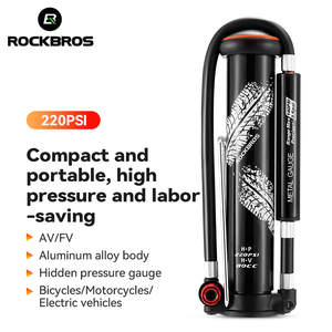 ROCKBROS-Mini <span class=keywords><strong>pompe</strong></span> à <span class=keywords><strong>pied</strong></span> multifonctionnelle pour vélo, <span class=keywords><strong>pompe</strong></span> à air portable pour pression - Product Image 2