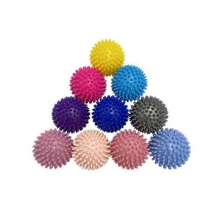 Balle de massage à picots en PVC violet et vert pour soulager les muscles, 7,5 cm, pour le corps, les bras, les jambes, la taille - Product Image 6