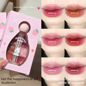 ลิปกลอสเนื้อกระจก 6 สี กันน้ำ ติดทนนาน บำรุงริมฝีปากด้วยขี้ผึ้ง ช่วยเพิ่มความชุ่มชื้น ชุดลิปสติกแต่งหน้า - Product Image 4