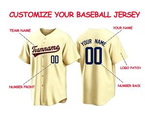Jersey Baseball Bordir Logo Custom Bahan Polyester Lembut Ukuran Besar Grosir, Jersey Olahraga Kasual - Product Image 2