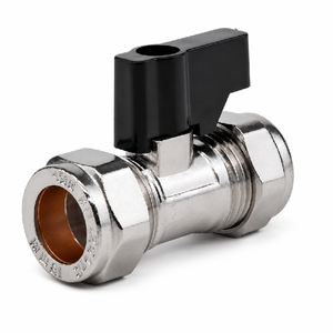 Valvola di isolamento a quarto di giro rapido con finitura cromata BS EN1254-2, in ottone, con attacchi a compressione da 15 mm, per impianti idraulici domestici nel Regno Unito - Product Image 2