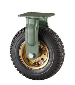 YTOP 8 pulgadas 10 pulgadas rueda de goma negra ruedas giratorias fijas con neumáticos rueda inflable