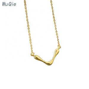 Wuqie داينتي الحد الأدنى الخامس شكل الأولي قلادة 925 مجوهرات فضية هدية الخامس قلادة بحرف قلادة للنساء - Product Image 2