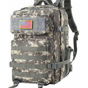 Sac à dos tactique unisexe en nylon durable et respirant, multi-compartiments, fermeture éclair, sac d'extérieur tendance - Product Image 5