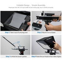 FEELWORLD TP16 Téléprompteur pliable horizontal et vertical pour tablette de 16 pouces, télécommande sans fil