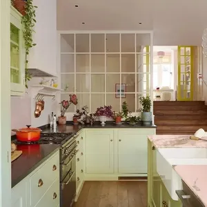 Kabinet dapur dapur warna polos kustom untuk lemari cafe shop