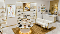 Rak Display sepatu kabinet Modern mewah kustom Showcase lampu LED pintu kaca rak logam sistem pengunci tugas berat