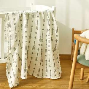 Couverture en mousseline de coton respirante pour nouveau-né, imprimée, pour bébé, serviette de bain pour bébé - Product Image 6