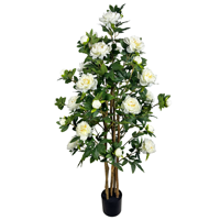 Tanaman Bonsai Bunga Peony Sutra Buatan 150cm, Tanaman Buatan untuk Dekorasi Rumah, Taman, dan Pernikahan