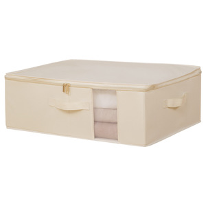 Under Bed <b>Storage</b> <b>Box</b> Foldable Fabric Organizer 50L 60L Rectangle <b>Beige</b> Gray Solid Color Wardrobe Clothing <b>Storage</b> - Product Image 3