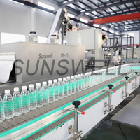 Ligne de production automatique de remplissage et d'embouteillage d'eau alcaline distillée et purifiée, à économie d'énergie électrique, avec PLC