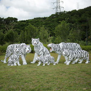 큰 동물원 장식적인 실물 크기 호랑이 가장 statute 호랑이 섬유유리 조각품 동물성 조각품 - Product Image 5