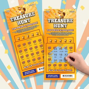 Fabricant de billets de loterie Impression numérique Cmyk Jeu de <span class=keywords><strong>chasse</strong></span> <span class=keywords><strong>au</strong></span> <span class=keywords><strong>trésor</strong></span> Loterie Scratch Revêtement de couleur <span class=keywords><strong>à</strong></span> gratter personnalisé - Product Image 5
