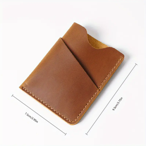 Cartera clásica minimalista de cuero genuino con clip para dinero para hombre, tarjetero compacto ultrafino de piel de vaca - Product Image 6