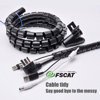 Banda de envoltura en espiral para ordenar cables, funda organizadora de cables, protector flexible inteligente para gestión de cables
