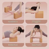 Syntus Kork Yoga Block & Gurt Set 2-teilig Hochdichte Weiche Rutschfeste Yoga-Blöcke 9x6x4 Zoll 8FT Metall D-Ring Gurt für Pilates
