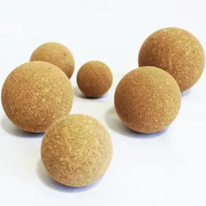 Custom 80mm Dia. Natural Eco-friendly Cork Yoga Massage Ball 100% Nature Cork Yoga Ball