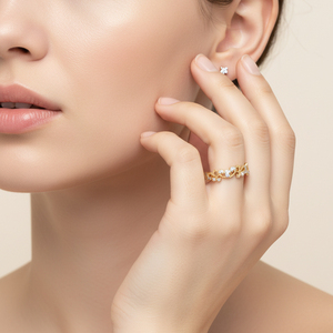 Anillos de Diamantes Naturales de Oro Amarillo Sólido de 18K, Diseño Vintage, Artesanía de Millegraining, Joyería Fina Elegante y Nueva para Mujer - Product Image 5
