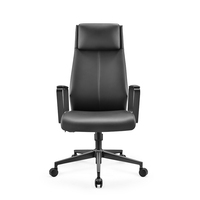 Chaises de bureau de direction en cuir noir ergonomiques modernes de haute qualité avec appui-tête