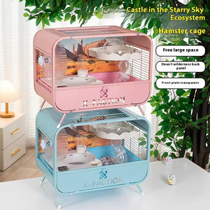 60 Basic <strong>Cage</strong> Button Closure Durable Acrylic Plastic Construction Large Indoor Bear Iron <strong>Hamster</strong> <strong>Cage</strong> Set Small Animals - Product Image 1