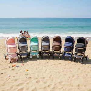 <span class=keywords><strong>Poussette</strong></span> bébé 3 en 1 <span class=keywords><strong>de</strong></span> luxe pliable rose au design moderne - Product Image 6