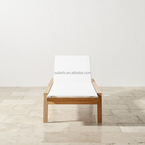 Chaise longue réglable <span class=keywords><strong>en</strong></span> teck massif de qualité supérieure avec corde tissée Chaise longue de piscine pliante de luxe pour jardin et terrasse - Product Image 5