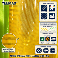 Vinilo Reflectante Imprimible con Tinta Eco Solvente de Grado Comercial, Material de Película para Señalización Vial, Reflectante para Señales de Tráfico