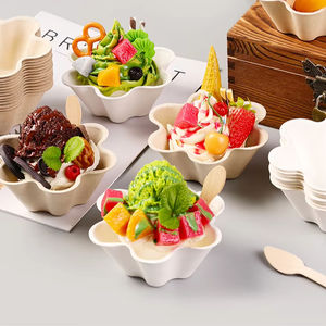 Venta al por mayor de Tazón de Pastel de Ensalada de Pulpa Desechable 180ml Tazón de Papel Mousse Paquete de Pastel Caja de Comida para Llevar Embalaje de Pastel con Tapa - Product Image 3