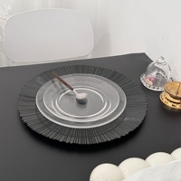 Sous-Assiettes de Présentation Noires en Plastique de 13 Pouces pour Mariage