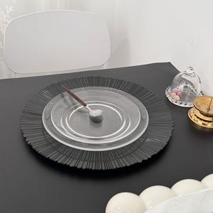 <strong>Black</strong> Charger <strong>Plates</strong> Plastic Wedding <strong>Plates</strong> 13inch Charger <strong>Plate</strong> Underplate for Wedding - Product Image 2