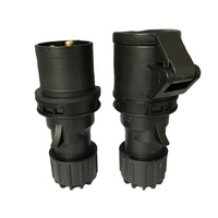 Prise de courant industrielle IP44 noire pour éclairage de scène, 3 broches, 220-240V, 16A, connecteur aviation, 3 conducteurs, ignifuge