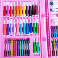 Ensemble de dessin et de peinture de 86 pièces, boîte personnalisée, emballage en plastique, matériau de couleur, type d'origine, écriture, ensemble d'art coloré pour enfants