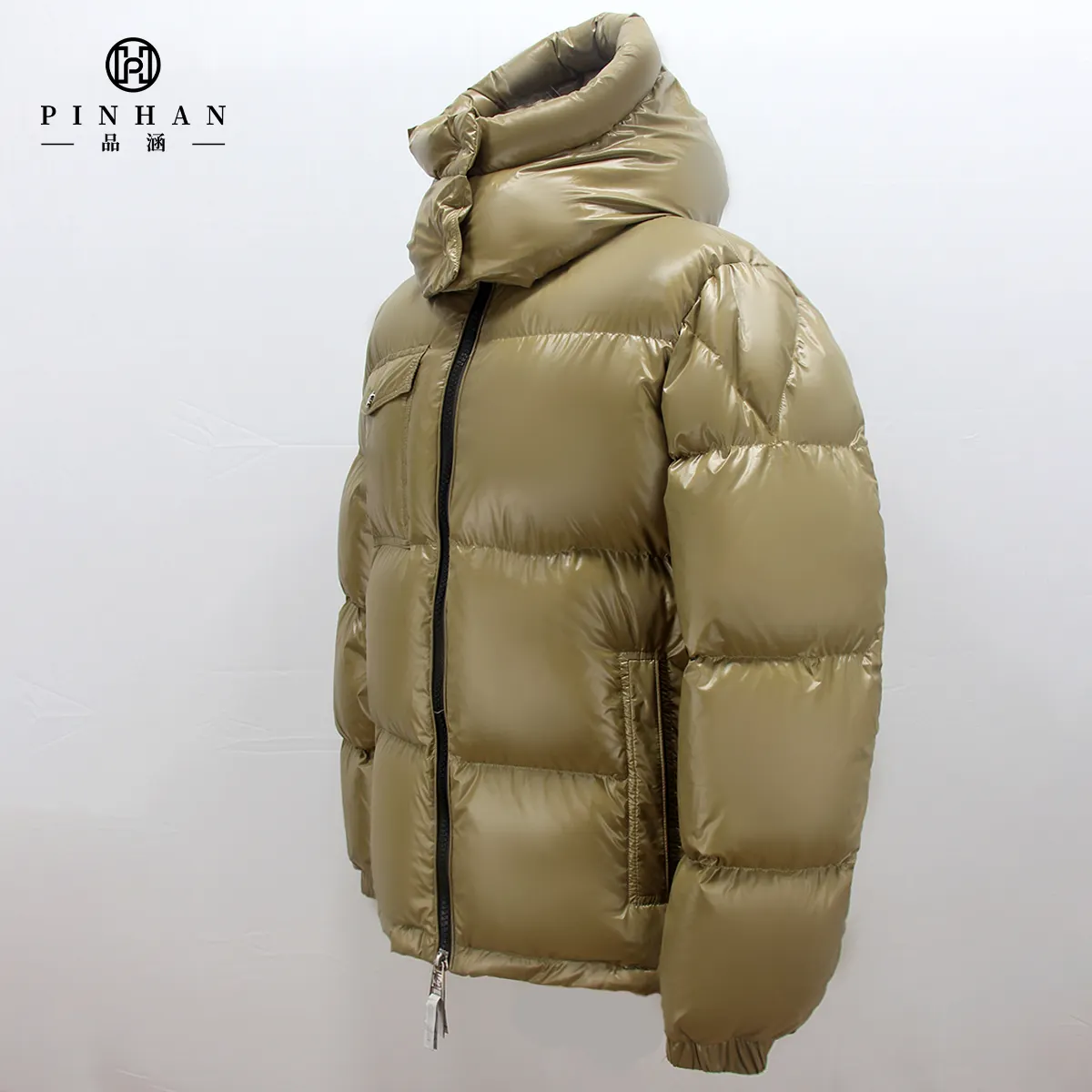 Custom Logo Men's Goose Down Puffer Jacket Removable Hood Fill Power 700 Plus Size Men's Jackets Bubble Winter Warm Coats