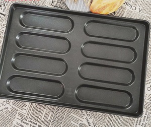 Molde de bandeja para hornear pan ovalado largo y ovalado personalizado de acero aluminizado antiadherente de 8 tazas, molde de 600*400mm - Product Image 2