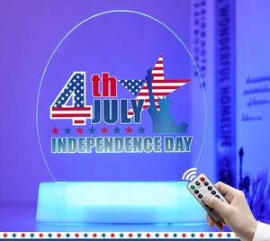 Jour <span class=keywords><strong>de</strong></span> l'Indépendance Décoration Lumières LED Veilleuse Acrylique <span class=keywords><strong>4</strong></span> juillet USA Produit Memorial Day - Product Image 3