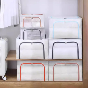 Meilleures ventes - Boîte de rangement pliable imperméable en tissu Oxford avec fenêtre transparente pour vêtements, literie et jouets - Product Image 2