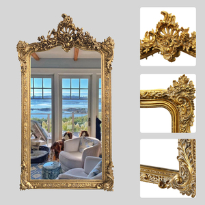 Miroirs dorés en bois sculpté de grande taille, décoration d'art <span class=keywords><strong>mural</strong></span> - Product Image 4