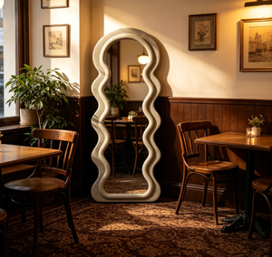 Tendencia 2025 – ¿Qué es lo que hace especial este espejo de cuerpo entero de lujo estilo Art Deco? Marco de Terciopelo Hecho a Mano, Ecológico e Irrompible para Pared - Product Image 4
