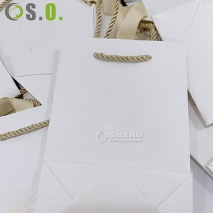Trending Products New Arrivals Multi Exquisite Logo Paper Bag Jewelry <b>Gift</b> Bag With <b>Ribbon</b> Handles - Product Image 5