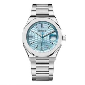 Elegant <b>Mens</b> Quartz <b>Watch</b> Stylish Stainless Steel Link Straps Silver Waterproof Quartz <b>Watch</b> - Product Image 2