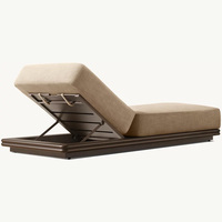 Chaise longue de luxe moderne pour l'extérieur avec structure en aluminium, pliable et portable, pour hôtel, jardin, terrasse et cour.