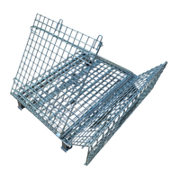 Conteneur en treillis métallique galvanisé pliable de haute qualité 500 kg 600 kg, cage de stockage métallique, chariot à roulettes avec roues