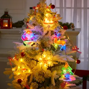 Ornements de Noël Chambre Intérieur Extérieur Décor De Noël À Piles Suspendus Couleur Changeante De Noël Fenêtre Guirlande Lumineuse