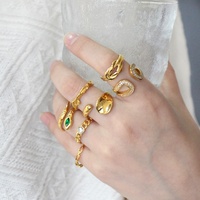 Bagues de bijouterie fantaisie en acier inoxydable 316L plaqué or 18 carats PVD, nouvelle bague tendance en zircon pour femme, idéale pour mariage et fiançailles