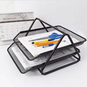 SHIRLEY YA DH003 Plateaux à documents en fil métallique noir avec 2 plateaux coulissants pour le rangement <span class=keywords><strong>de</strong></span> <span class=keywords><strong>bureau</strong></span> - Product Image 4