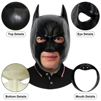 Masque intégral en latex de Batman pour film, effrayant, Halloween, horreur, escape room, démon, accessoire de mascarade, personnalisable