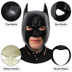 Maschera in Latex Integrale di <span class=keywords><strong>Batman</strong></span>, Spaventosa per Halloween, Horror, Escape Room, Accessorio Demoniaco, Personalizzabile - Product Image 3