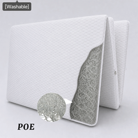 Matelas portable 3 plis, haute densité, housse amovible lavable, Air Nest, polymère orthopédique, tissu respirant en maille, taille Queen, Poe